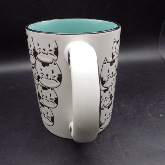 Cat Mug/ Spectrum Designs/ White & Black Cats/ Blue Inside - Picture 5 of 5